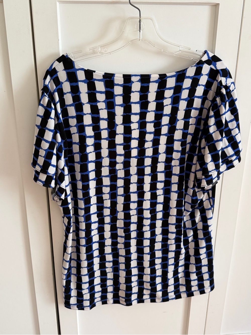 Calvin Klein Navy and White Geometric Short Sleeve Tee - Picture 2 of 3